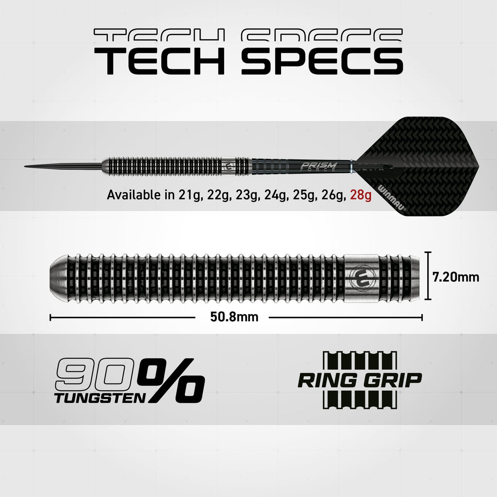 Winmau Blackout 1 Straight 90% Tungsten Steel Tip Darts – official manufacturer alternate view