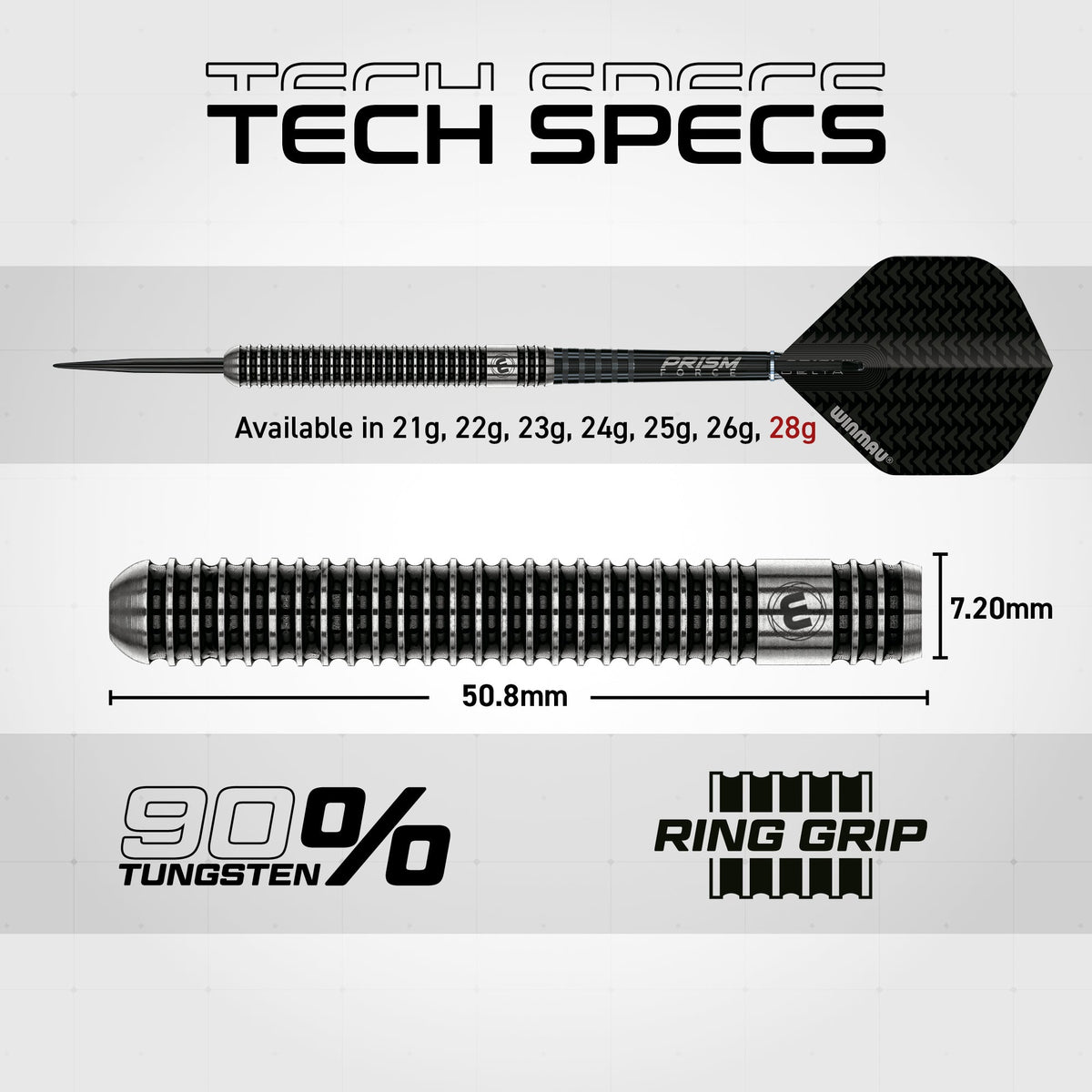Winmau Blackout 1 Straight 90% Tungsten Steel Tip Darts – official manufacturer alternate view