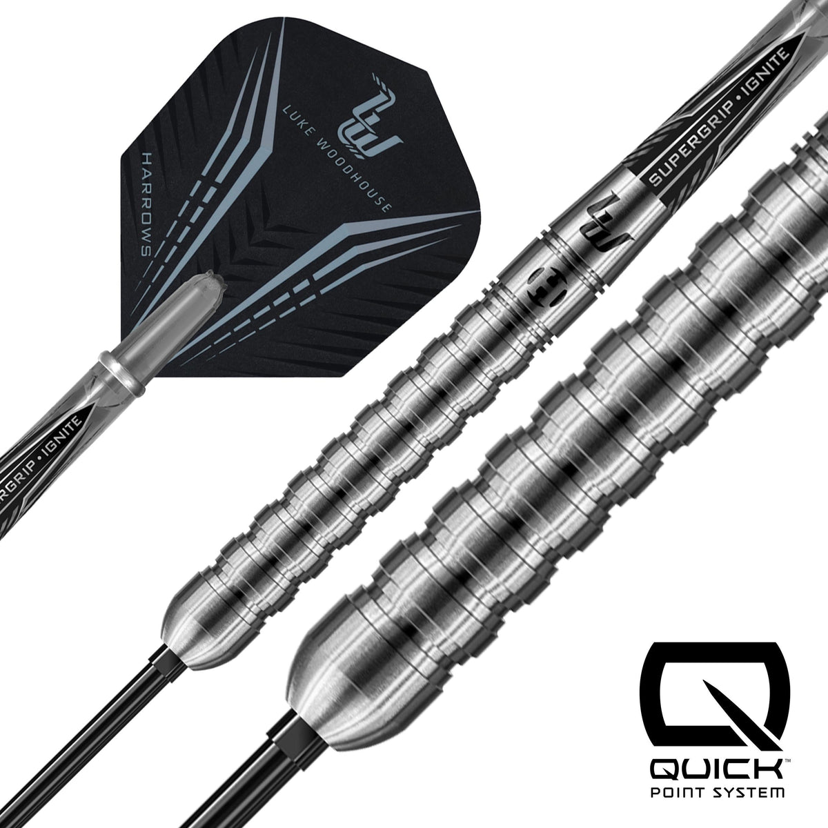 Harrows Luke Woodhouse Series 1 90% Tungsten QP Steel Tip Darts – official manufacturer alternate view