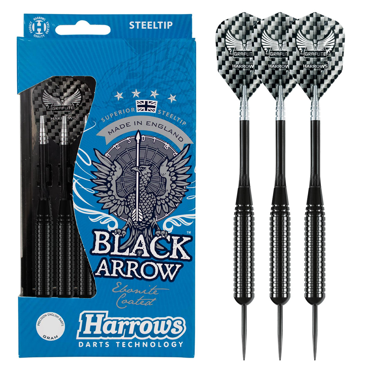 Harrows Black Arrow Brass Ringed Steel Tip Darts