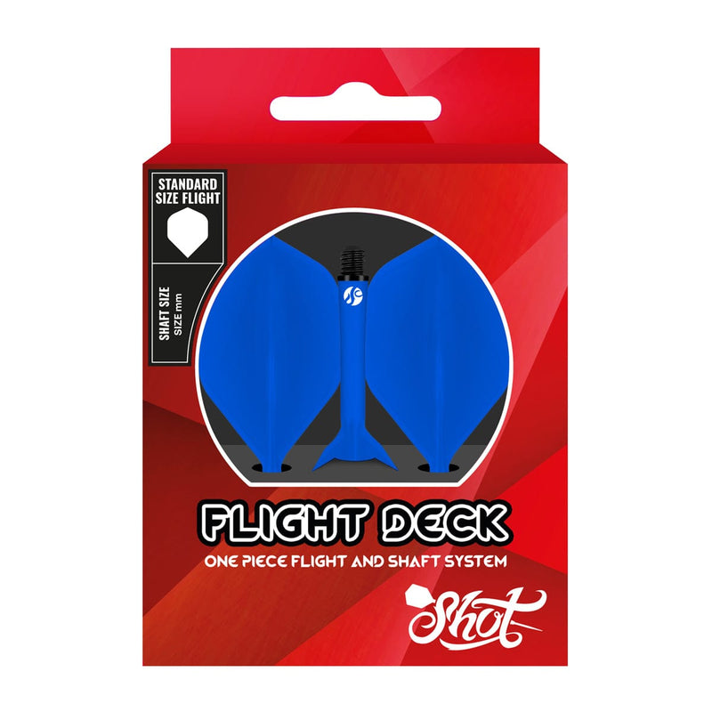 Flight Deck Blue One Piece Dart Flight and Shaft System by Shot