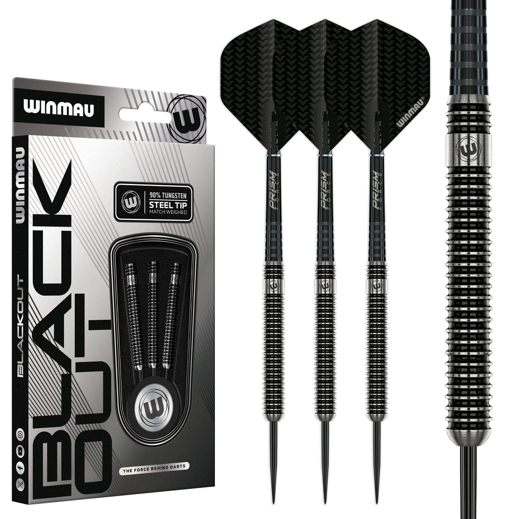 Winmau Blackout 1 Straight 90% Tungsten Steel Tip Darts
