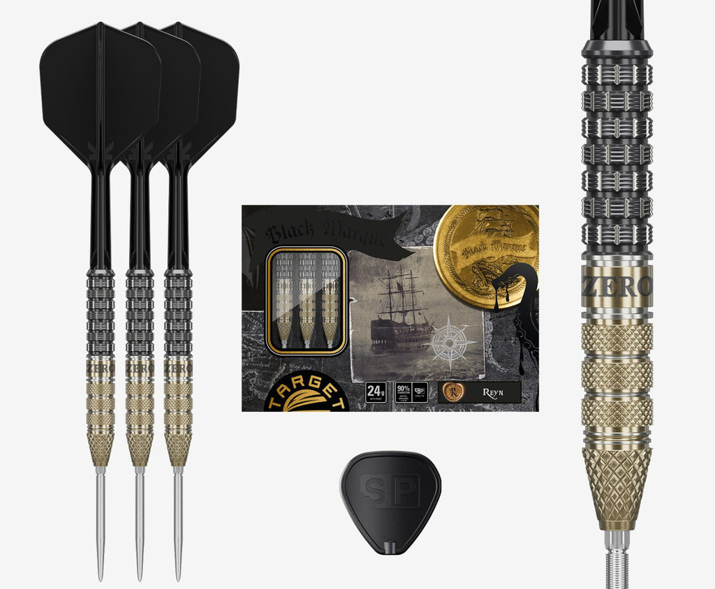 Black Marque Reyn 90% Tungsten SP Steel Tip Darts by Target Japan