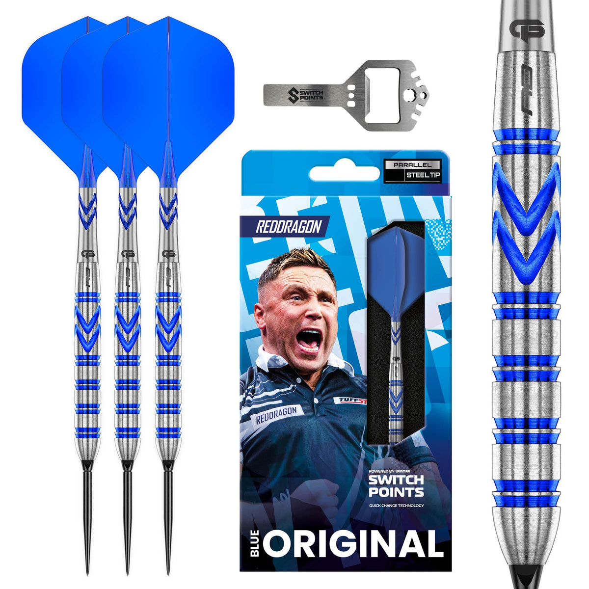 Red Dragon Gerwyn Price Iceman Blue 90% Tungsten Switch Point Darts