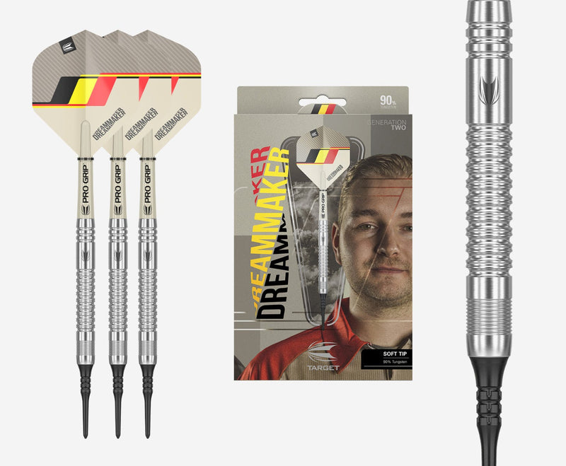 Dimitri van den Bergh G2 90% Tungsten Soft Tip Darts by Target