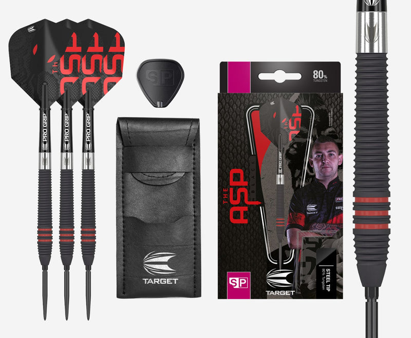 Nathan Aspinall 80% Black Swiss Point Steel Tip Darts by Target