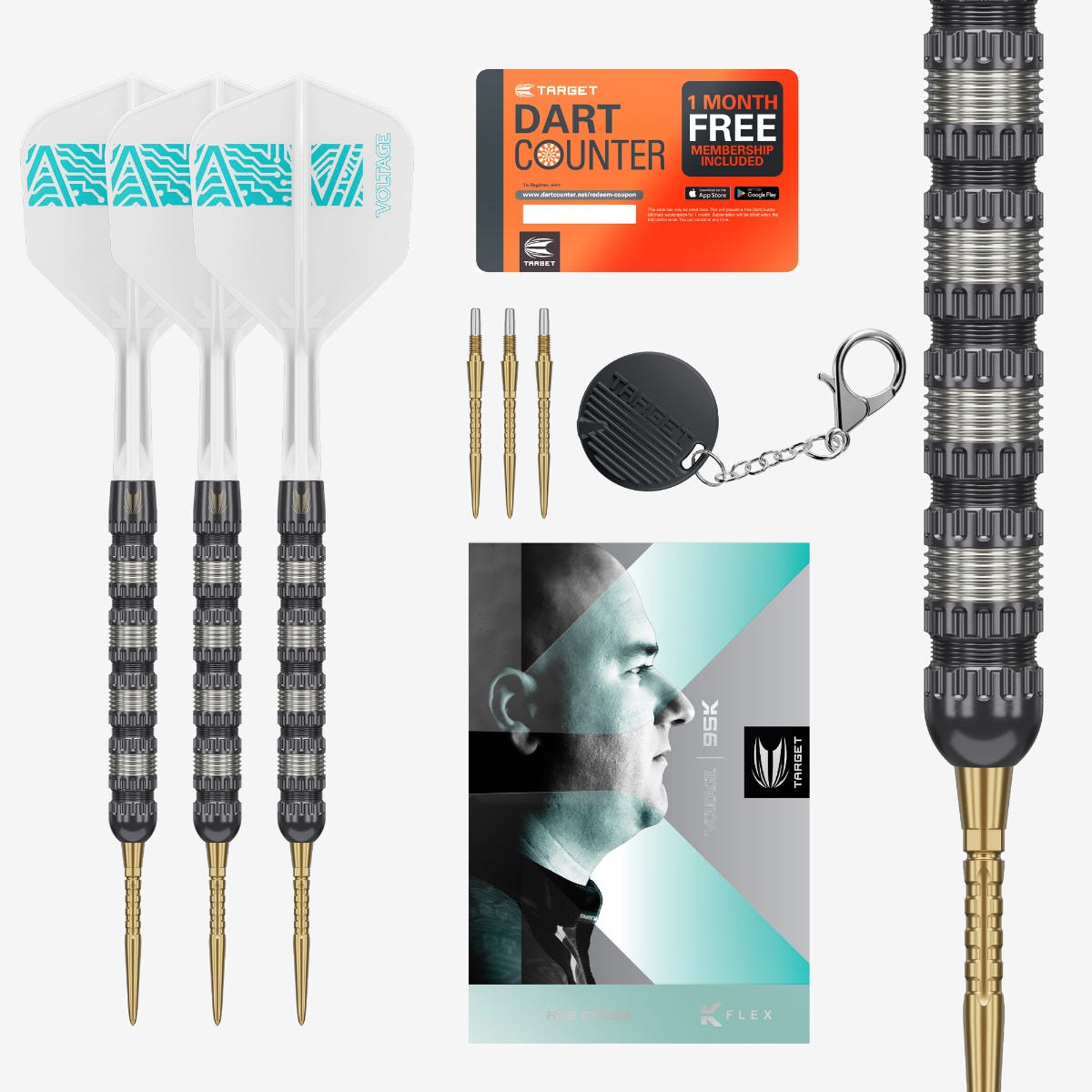 Rob Cross 95K Steel Tip Darts Set