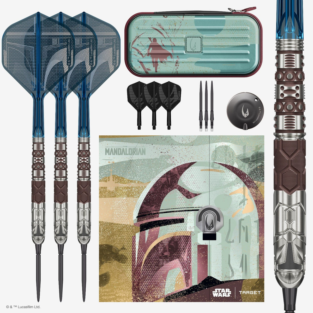 Star Wars Mandalorian Swiss Point Darts Set - Box Contents
