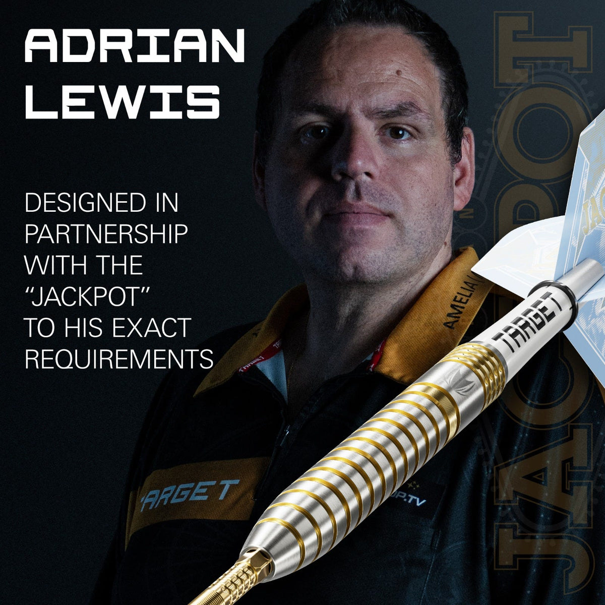 Adrian Lewis Showdown 95% SP Steel Tip Darts 2026 - designed in partnership with the 'Jackpot'