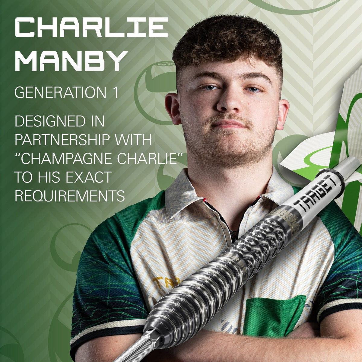 Charlie Manby 95% SP Steel Tip Darts 2026 - designed in partnership with 'Champagne Charlie'