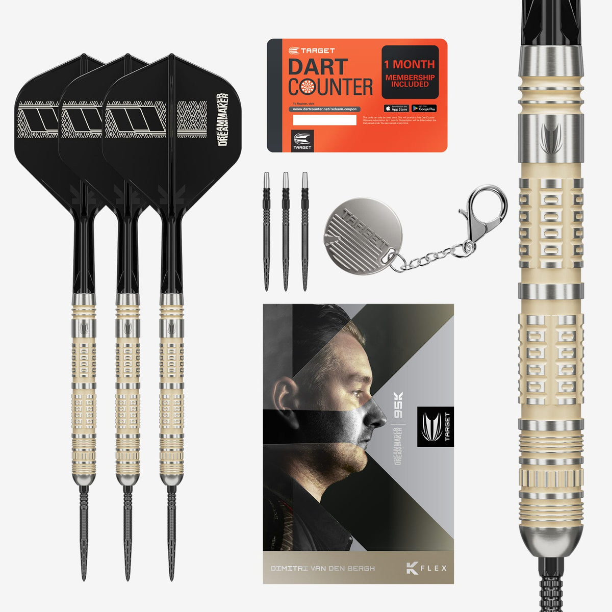 Dimitri Van den Bergh 95K Swiss Point Darts Set