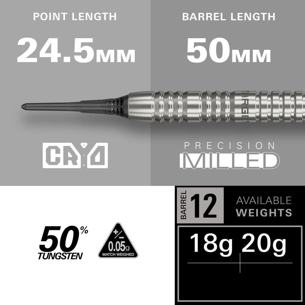 Target Group Ø 50% 12 Soft Tip Darts 2026 - measurements