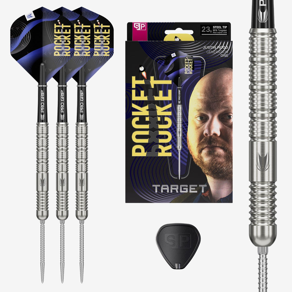 Justin Hood 90% 23G SP Steel Tip Darts 2026