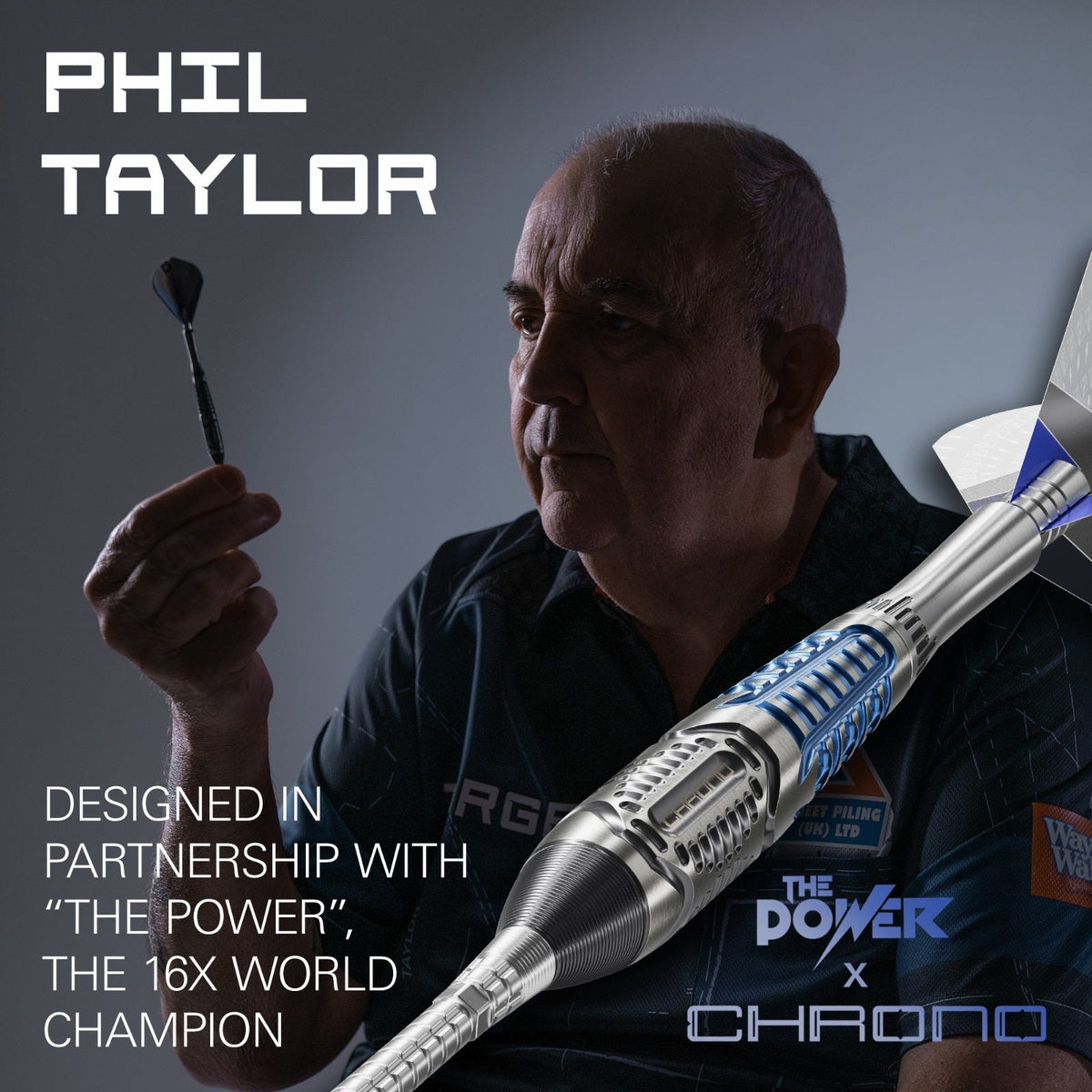 Phil Taylor Power Chrono SP Steel Tip Darts 2026 - designed in partnership with 'The Power'