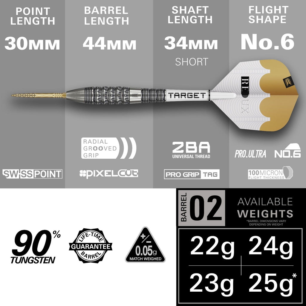 Redux 02 Swiss Point Darts Set - Specifications