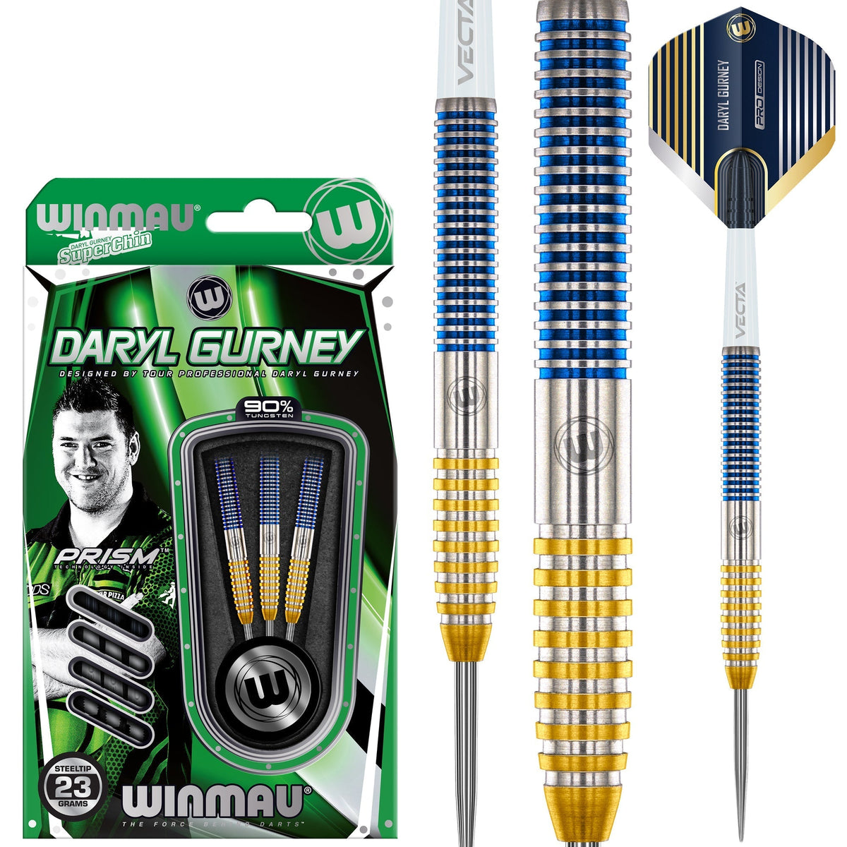 Winmau Daryl Gurney SC 1.0 Series 90% Tungsten Steel Tip Darts