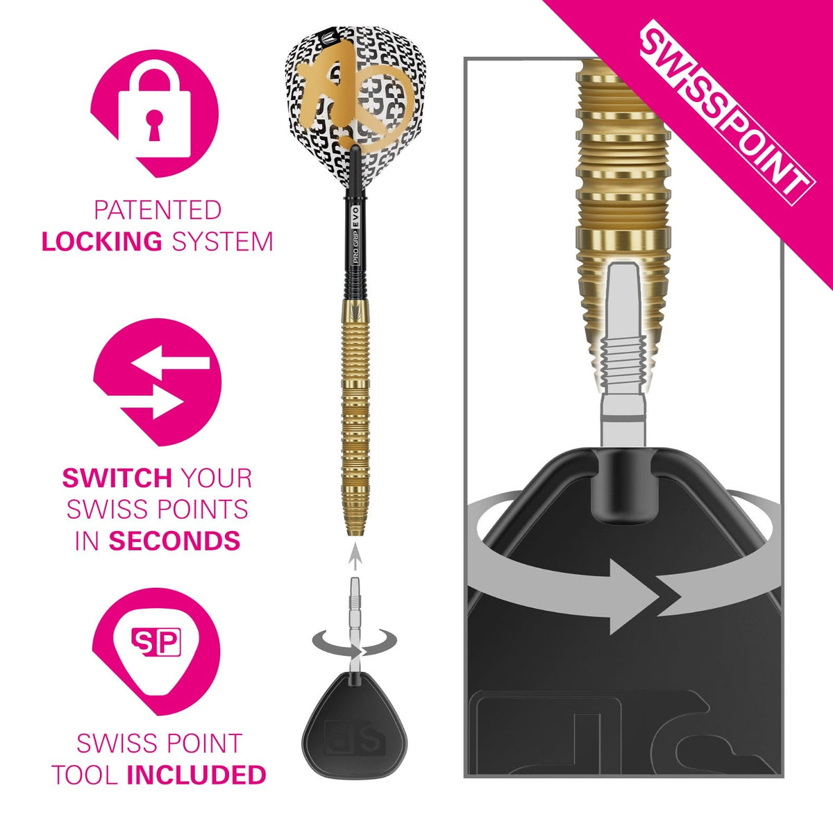 Target Bolide Envy 01 90% Tungsten SP Steel Tip Darts – official manufacturer alternate view