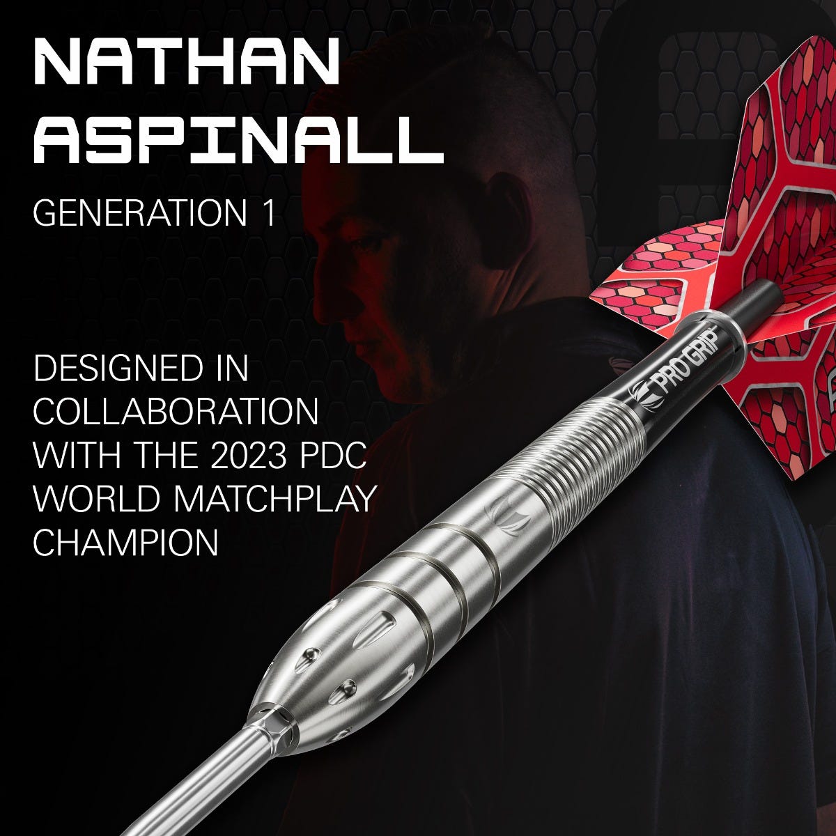 Target Nathan Aspinall G1 Swiss Point 90% Tungsten Steel Tip Darts – official manufacturer alternate view