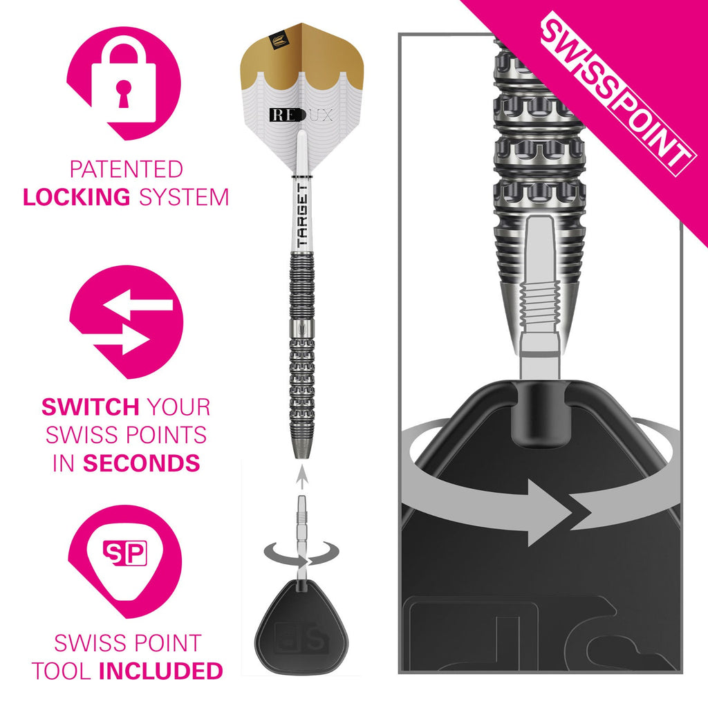 Target Redux 01 90% Tungsten SP Steel Tip Darts – official manufacturer alternate view