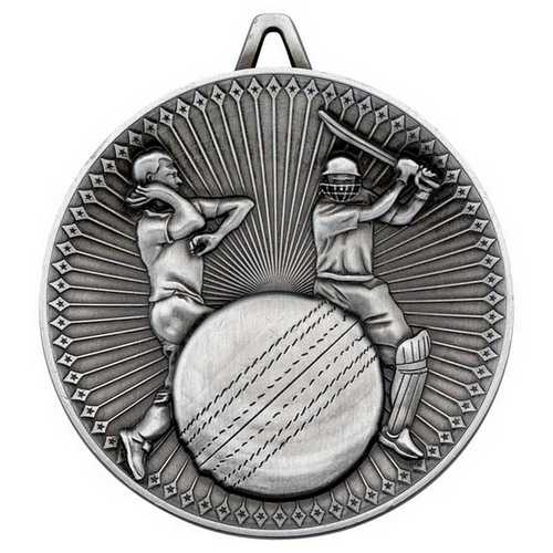 Cricket Deluxe Medal Antique Silver