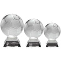 Clear~frosted Glass Football On Base