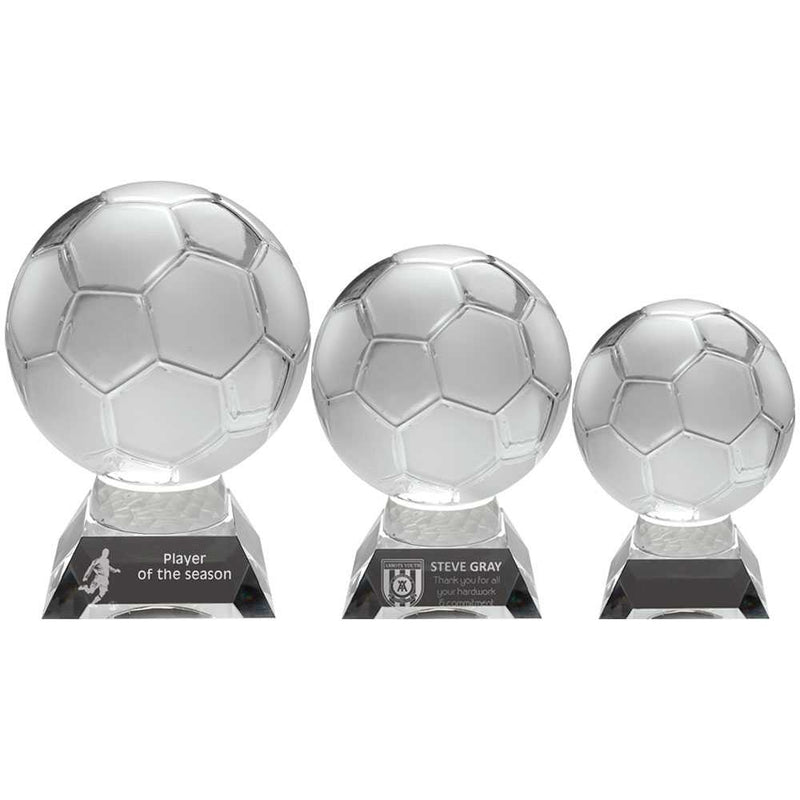 Clear & frosted Glass Football On Base