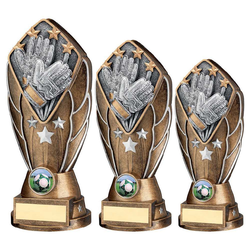 Bronze & Silver Diamond Column with Goalkeeper Disc & Plate (1in Centre)