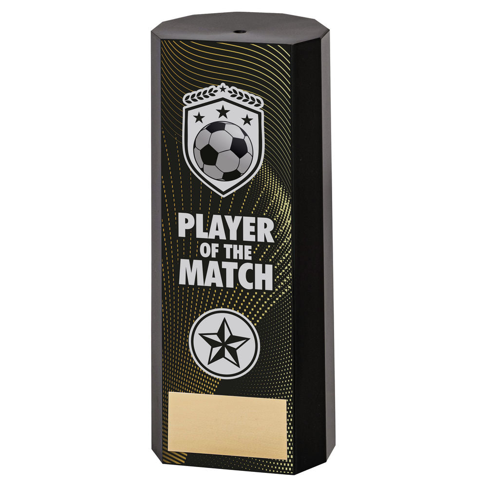 Black Plastic Filled Column Football Player Of The Match (1in Cen)