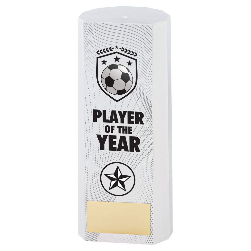 White Plastic Filled Column Football Player Of The Year (1in Cen)