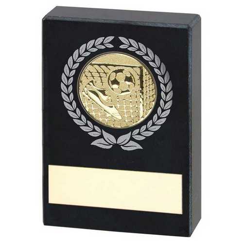 Black Marble With Silver~gold Wreath, Football Insert And Plate