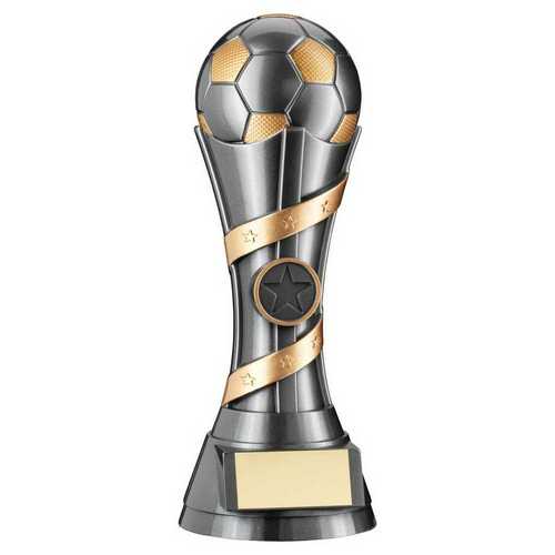 Gunmetal Grey & gold Filled Plastic Football Column With Plate (1in Centre)