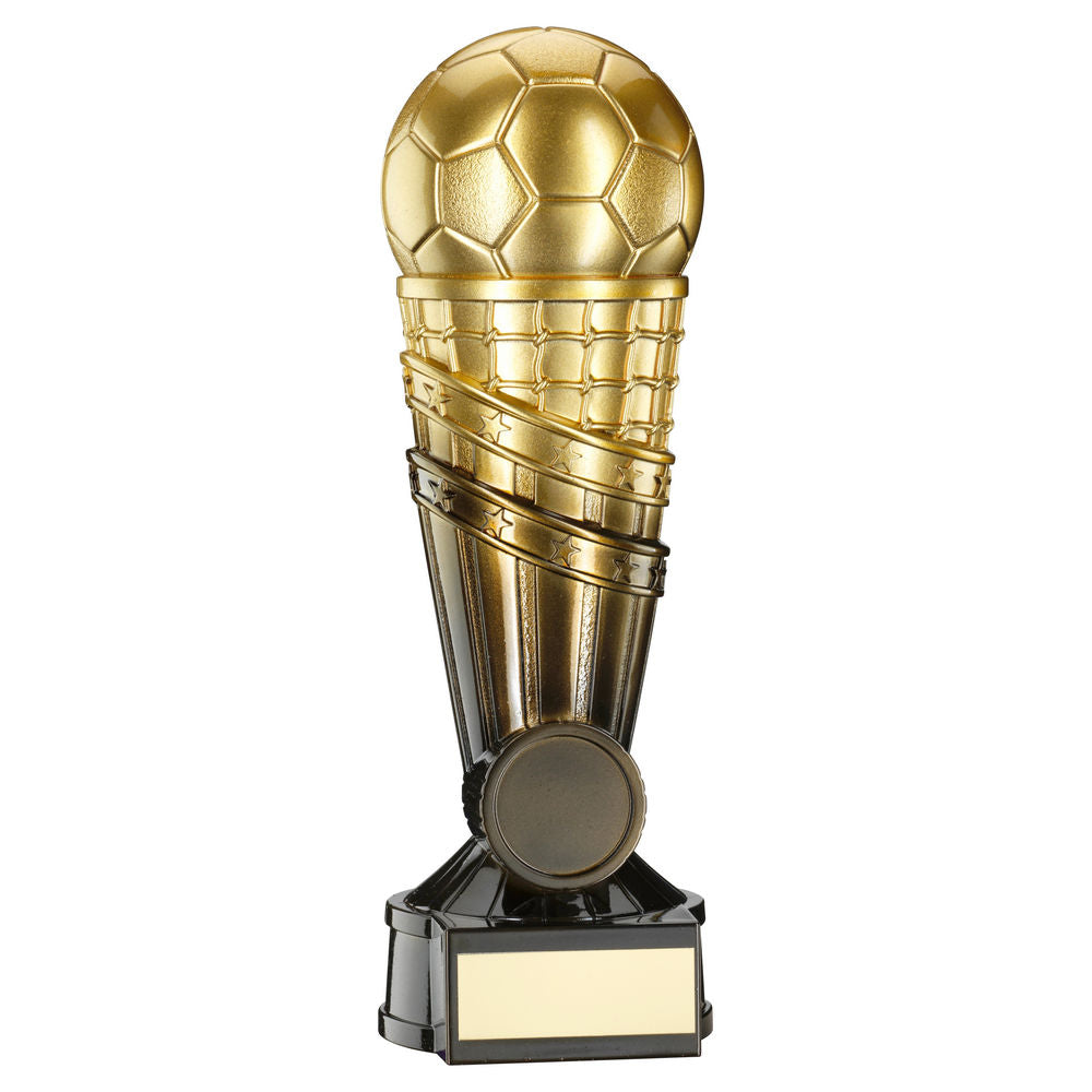 Gold~black Filled Plastic Football Net Column With Plate (1in Cen)