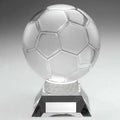 Large Clear Glass Football With Plate