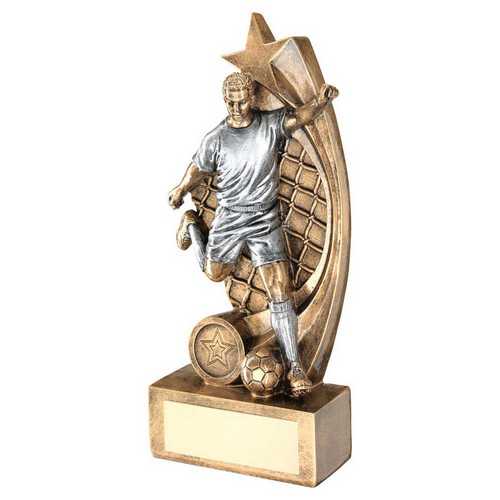 Brz~pew Male Football Figure On Star Net Backing With Plate (1in Centre)