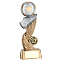 Brz~gold~pew Football + Boot On Swoosh Net With Plate (1in Cen)