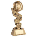 Brz~gold Football On Zig Zag Star Ribbon With Plate (1in Centre)