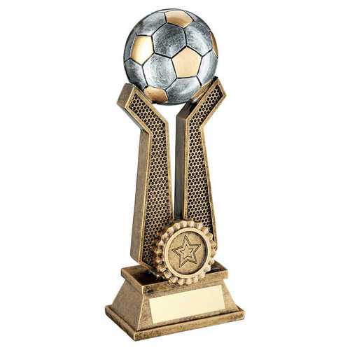 Brz~pew~gold Football On Twin Prongs With Plate (1in Centre)