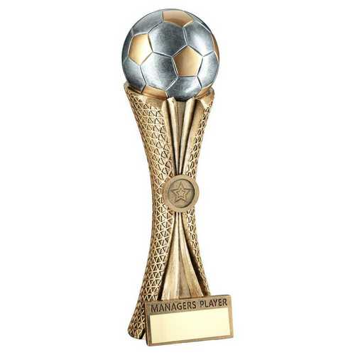 Bronze & pw & g Football On Tri Mesh Column With Plate (1in Centre) Managers Player