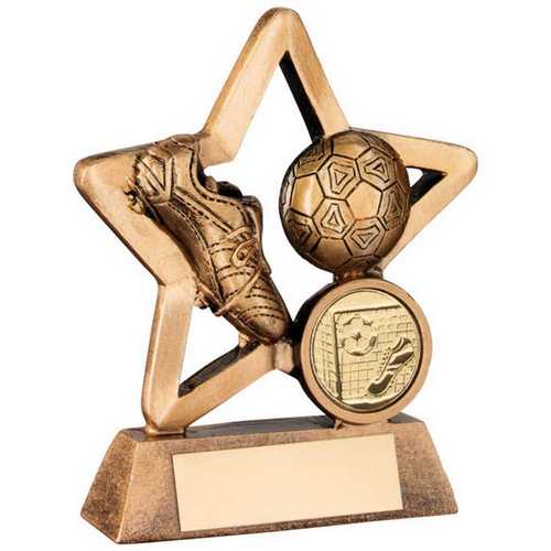 Bronze & gold Resin Football Mini Star With Plate (1in Centre)
