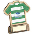 Brz~gold Resin Football Shirt Plaque With Plate