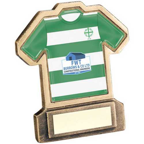 Bronze & gold Resin Football Shirt Plaque With Plate