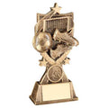 Brz~gold Football 3 Star Wreath Series With Plate (1in Centre)