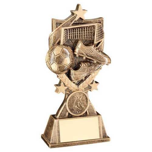 Brz~gold Football 3 Star Wreath Series With Plate (1in Centre)