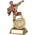 Brz~gold~red Resin Hero Award With Male Football Insert And Plate