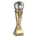 Brz~pew~gold Football On Leaf Column With Plate (1in Cen) Most Improved