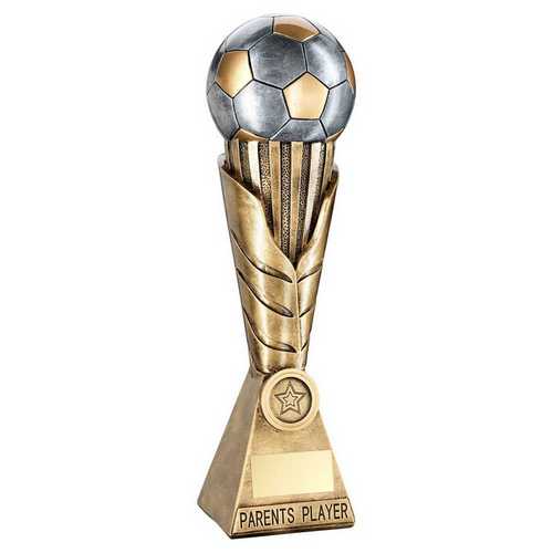 Brz~pew~gold Football On Leaf Column With Plate (1in Cen) Parents Player