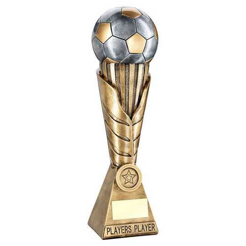 Brz~pew~gold Football On Leaf Column With Plate (1in Cen) Players Player