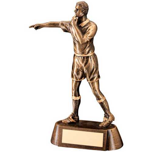 Brz~gold Resin Referee Figure With Plate
