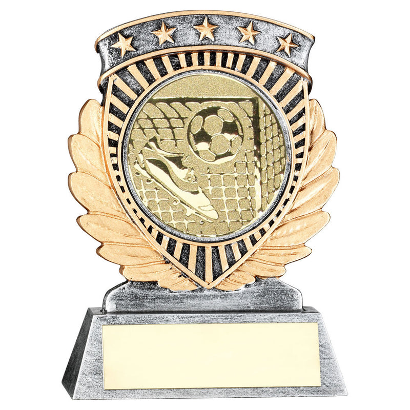 Pewter & gold 5 Star Holder With Football Insert & Plate
