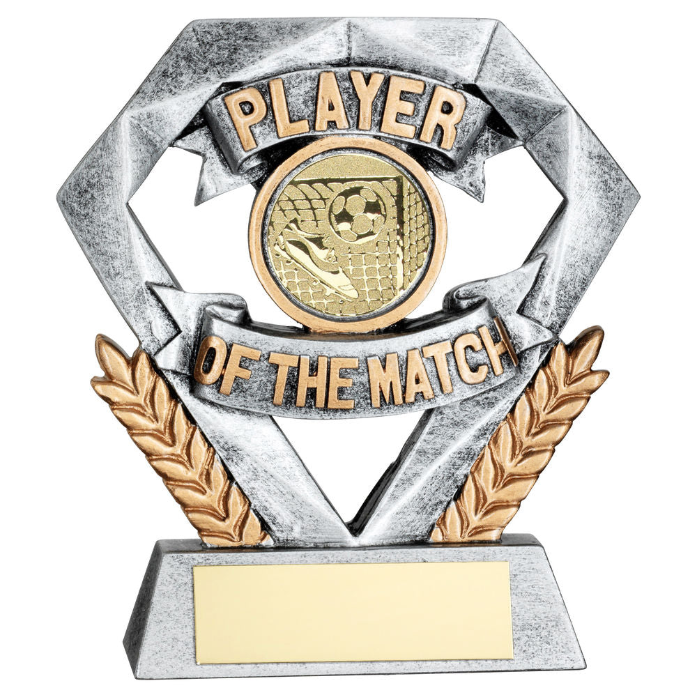 Pew~gold Player Of The Match Mini Diamond With Football Insert & Plate